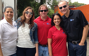 Boxes of giveaways for the community