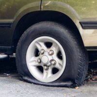 car tire blowout
